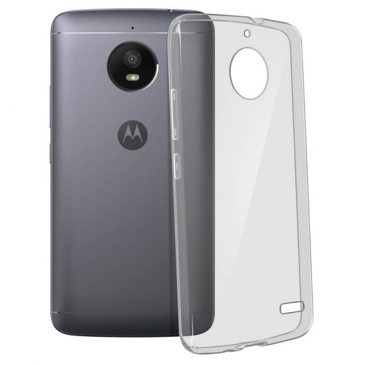 Avizar Funda de Silicona Transparente + Cristal Templado para Motorola Moto E4
