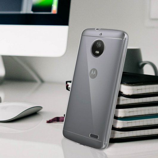 Avizar Funda de Silicona Transparente + Cristal Templado para Motorola Moto E4