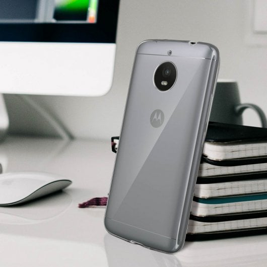 Avizar Funda de Silicona Transparente + Cristal Templado para Motorola Moto E4 Plus