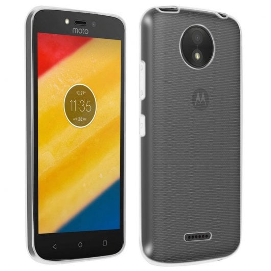 Avizar Funda de Silicona Transparente + Cristal Templado para Motorola Moto C Plus