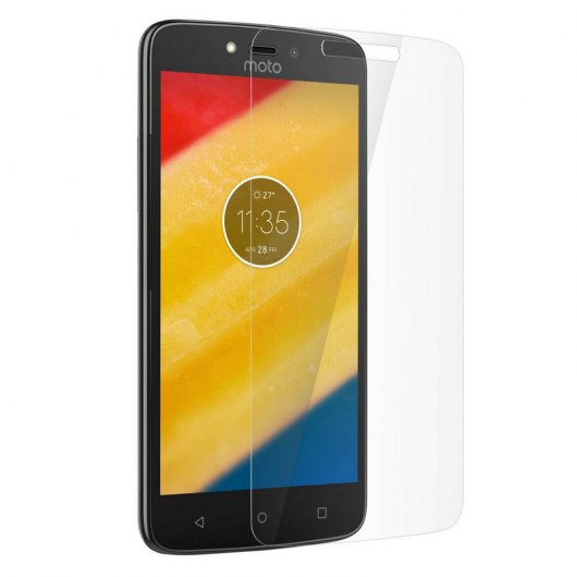 Avizar Funda de Silicona Transparente + Cristal Templado para Motorola Moto C Plus