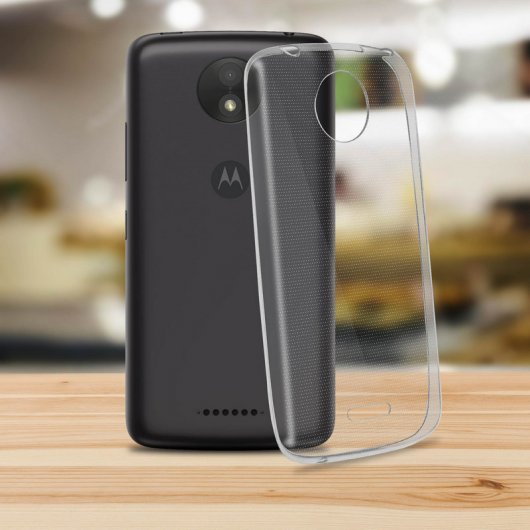 Avizar Funda de Silicona Transparente + Cristal Templado para Motorola Moto C Plus