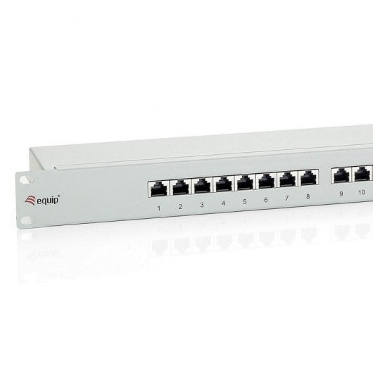 Equip Panel de Parcheo 1U Cat.6 24 Puertos 19" Gris