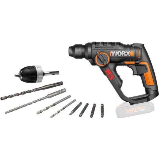 Worx WX390.9 H3 Martillo Taladro Atornillador 3 en 1 20V