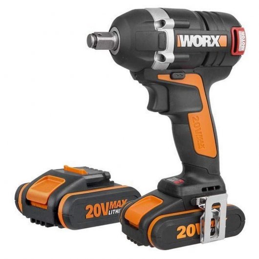 Worx WX279 Chave de Impacto Sem Escovas 20V + 2 Baterias + Mala