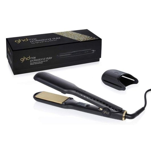 Prancha de Cabelo Profissional Cerâmica ghd Styler Max 185ºC Placas Largas Desligamento Automático Preto