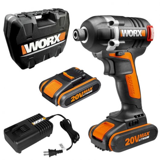 Worx WX292 Atornillador de Impacto sin Escobillas 20V + 2 Baterías + Maletín