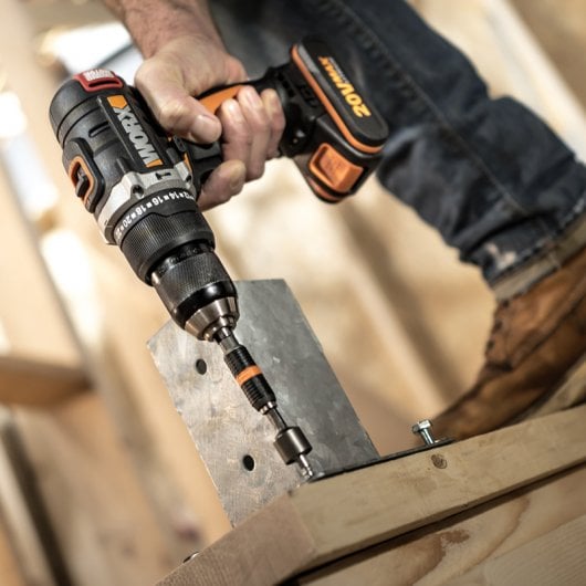 Worx WX373 Taladro Percutor + 2 Baterías 20V 2.0Ah + Maletín