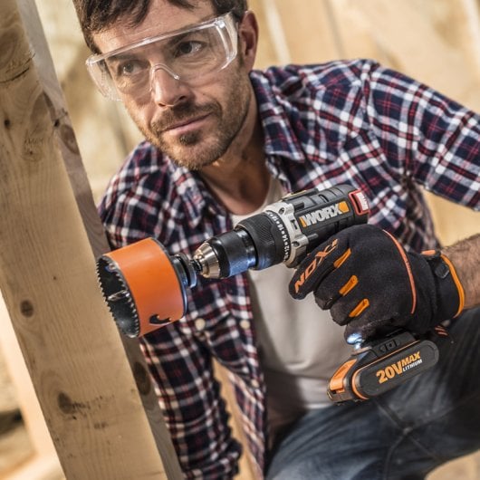 Worx WX373 Taladro Percutor + 2 Baterías 20V 2.0Ah + Maletín