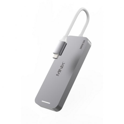 Minix Neo Storage Hub USB-C Multipuerto con 240GB SSD Gris para Apple MacBook