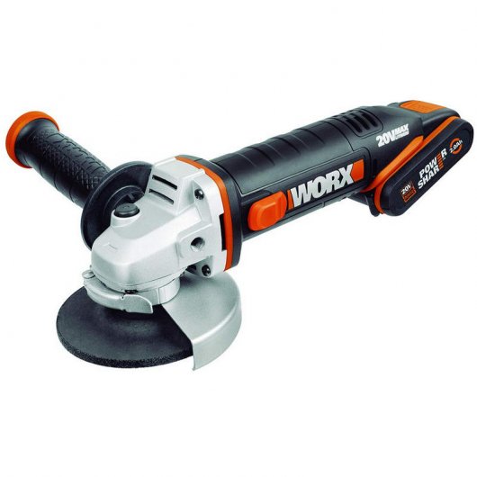 Worx WX800 Amoladora 115mm + 2 Baterías 20V 2.0Ah + Maletín