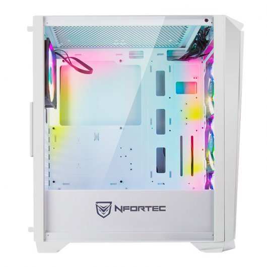 Nfortec Krater Cristal Templado USB 3.0 ARGB Blanco