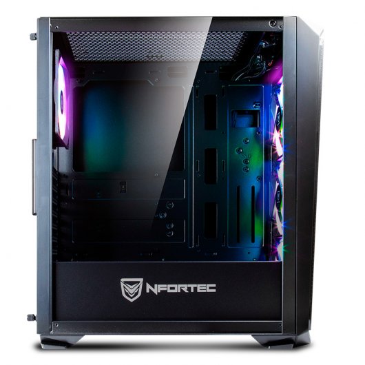Nfortec Krater Cristal Templado USB 3.0 ARGB Negro
