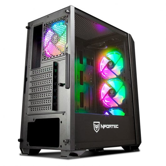 Nfortec Krater Cristal Templado USB 3.0 ARGB Negro