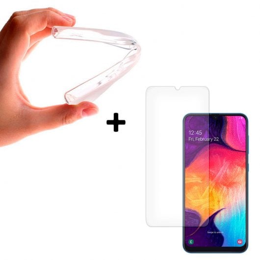 Contact Pack Funda Ultrafina Transparente + Protector Cristal Templado para Samsung Galaxy A30