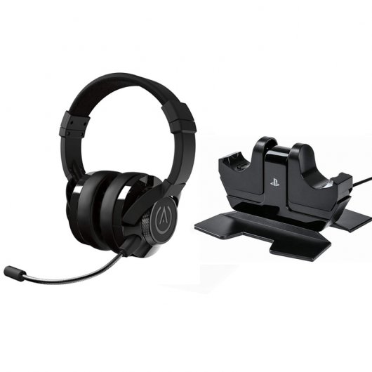 Power A Pack Fusion Auriculares Gaming Multiplataforma + Cargador Doble para DualShock PS4