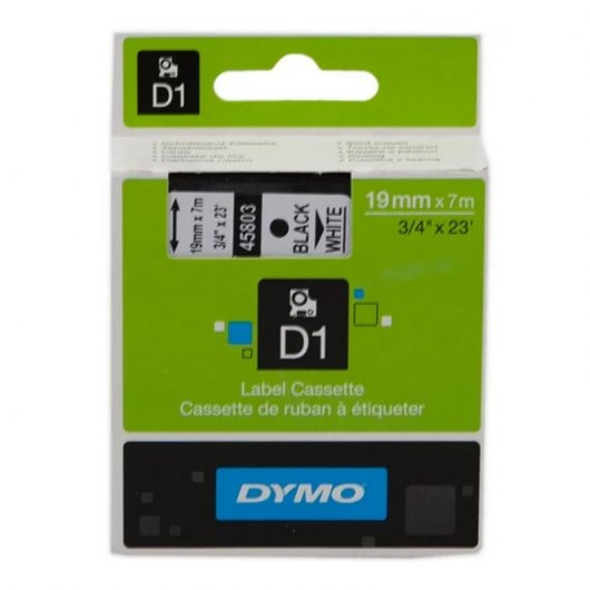 Dymo D1 Estándar Cinta Autoadhesiva 19mm Blanca