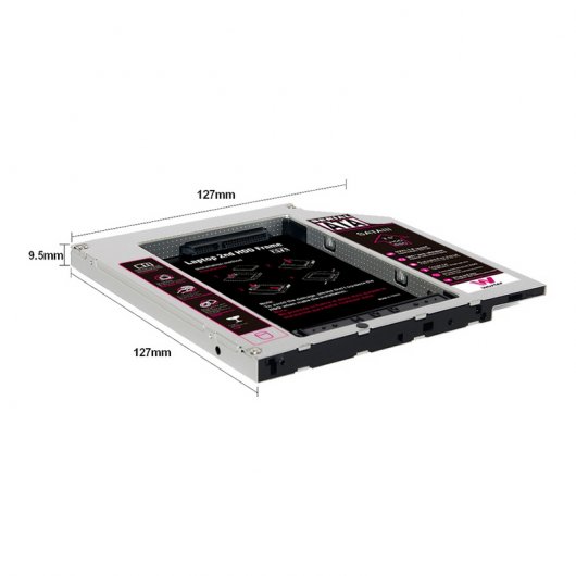Woxter HDD Caddy 20 Conversor CD/DVD-ROM a HDD/SSD SATA 2.5"  9.5mm