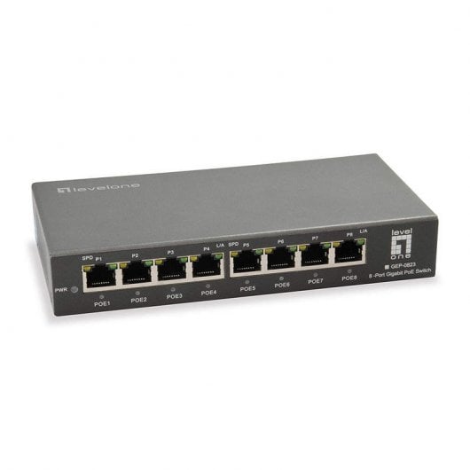 LevelOne GEP-0823 8-Port Gigabit PoE Switch Schwarz