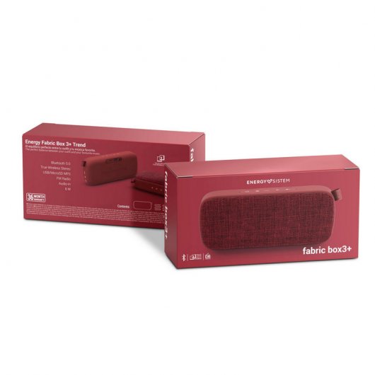 Energy Sistem Fabric Box 3+ Trend Cherry Altavoz Bluetooth
