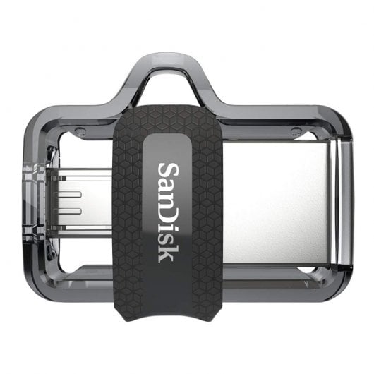 SanDisk Ultra Dual m3.0 lecteur USB flash 32 Go USB Type-A / Micro-USB 3.2 Gen 1 (3.1 Gen 1) Noir, Argent, Transparent