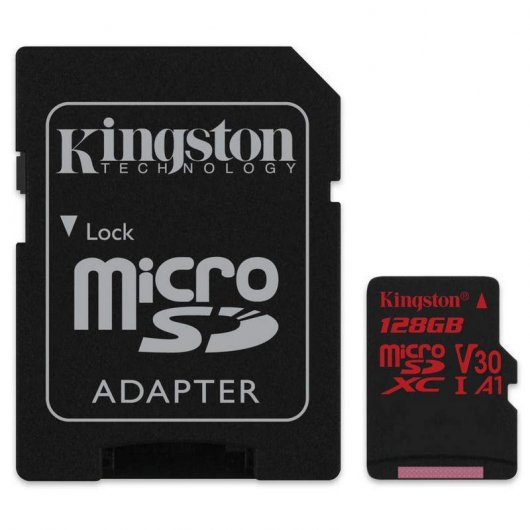 Kingston Canvas React MicroSDXC 128GB Clase 10 UHS-1 U3 V30 + Adaptador SD
