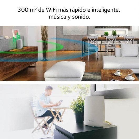 Netgear Orbi RBK50V Sistema WiFi en Malla AC3000 Tribanda con Altavoz Inteligente Orbi Voice