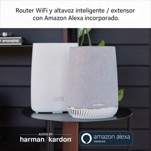 Netgear Orbi RBK50V Sistema WiFi en Malla AC3000 Tribanda con Altavoz Inteligente Orbi Voice