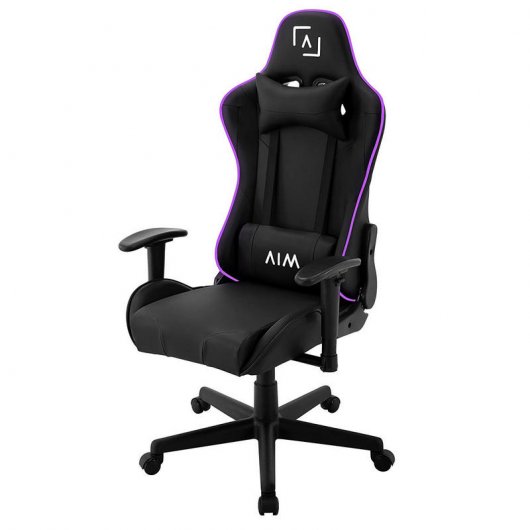 AIM Gaming Silla Gaming con Iluminación DNA RGB Negra