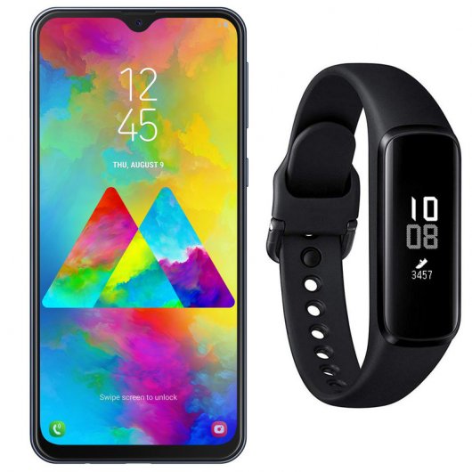 Samsung Pack Galaxy M20 4/64GB Charcoal Black + Galaxy Fit e Pulsera de Actividad