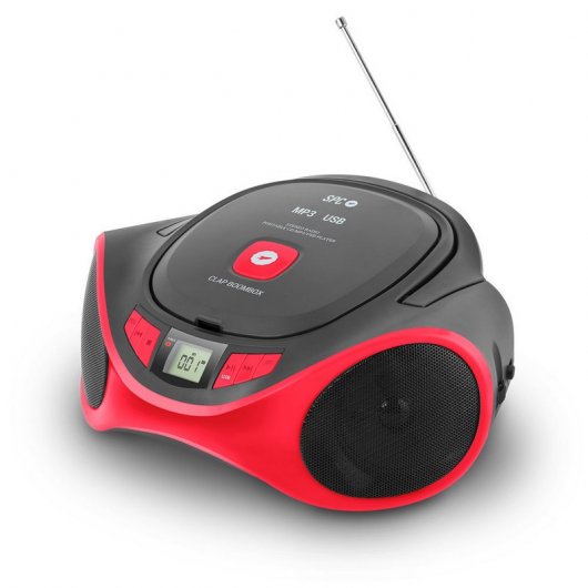 SPC Clap Boombox Radio CD/MP3/USB Rojo