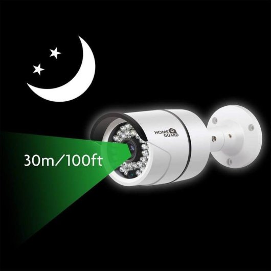 Homeguard HGPLM828 Cámara de Seguridad 1080P para Kits CCTV Cableados Blanca