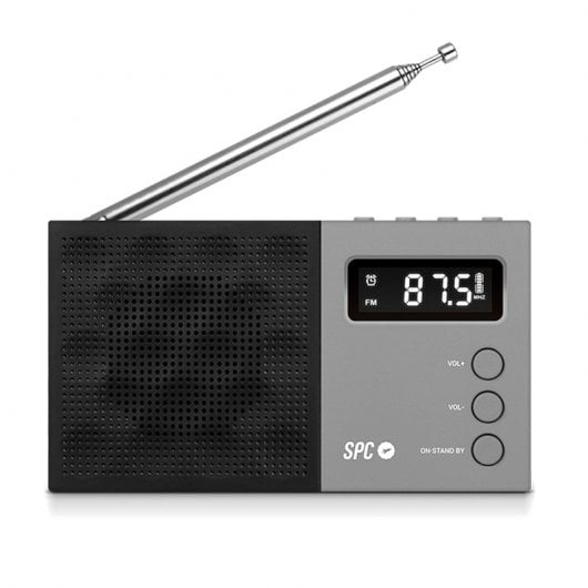 SPC Jetty Rádio Portátil Despertador Preto