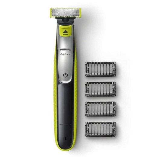 Aparador de Barba Facial Philips OneBlade QP2530/20 Recarregável 60min Seco e Molhado 4 Ajustes 4 Pentes