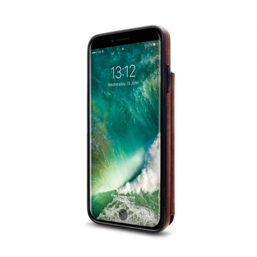 Unotec Wallex Funda de Piel Marrón para iPhone 7 Plus/8 Plus