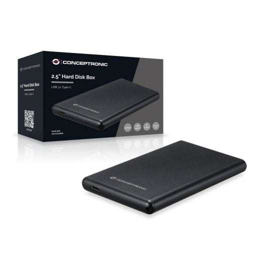 Box per disco rigido esterno Conceptronic da 2,5" USB-C/USB 3.1