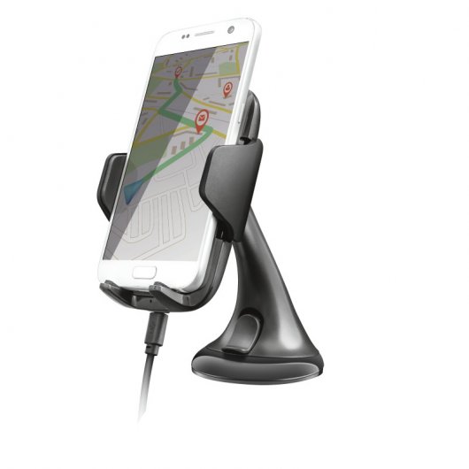 Trust Yudo10 Soporte de Teléfono para Coche con Carga Rápida Inalámbrica Qi