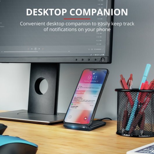 Trust Primo10 Pedestal para Escritorio de Carga Rápida Inalámbrica Qi