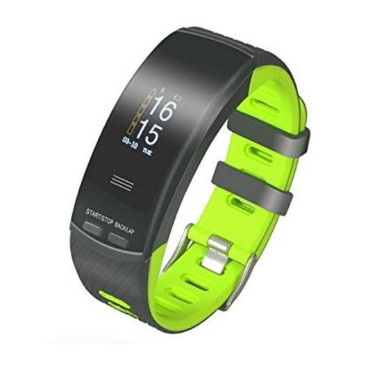 Tomate Dorado Smartband GPS Go! Bluetooth GPS 0,96" OLED Verde Pulsómetro Compatível Android iOS
