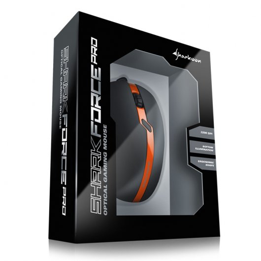 Sharkoon Shark Force Pro Ratón Óptico Gaming 3200DPI Negro/Naranja