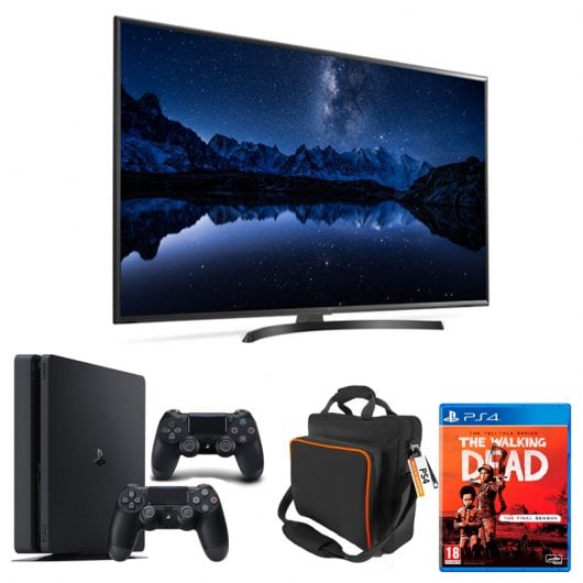 Pack Jugón TV LG 43" UHD4K + PS4 Slim 500GB + DualShock + Bolsa Transporte + TWD: La Temporada Final