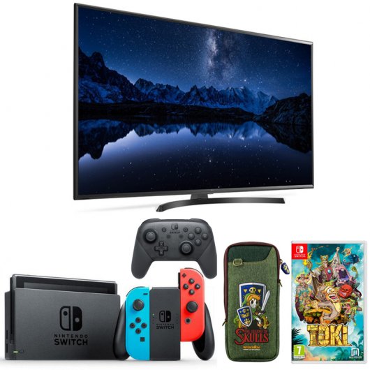 Pack Jugón TV LG 43" 4K + Nintendo Switch Azul/Rojo + Toki + Pro Controller + Bolsa Transporte Zelda