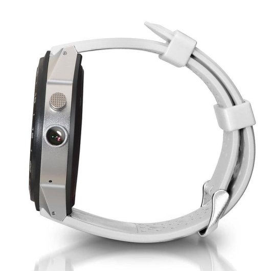 Tomate Dorado Amoled HR Smartwatch Bluetooth/WiFi/3G Plata con Correa Blanca