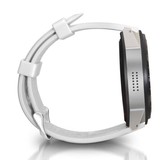 Tomate Dorado Amoled HR Smartwatch Bluetooth/WiFi/3G Plata con Correa Blanca