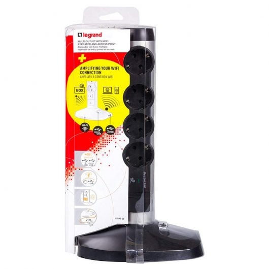 Legrand Regleta Vertical Wifi 4xSchuko 2xUSB 2xRJ45