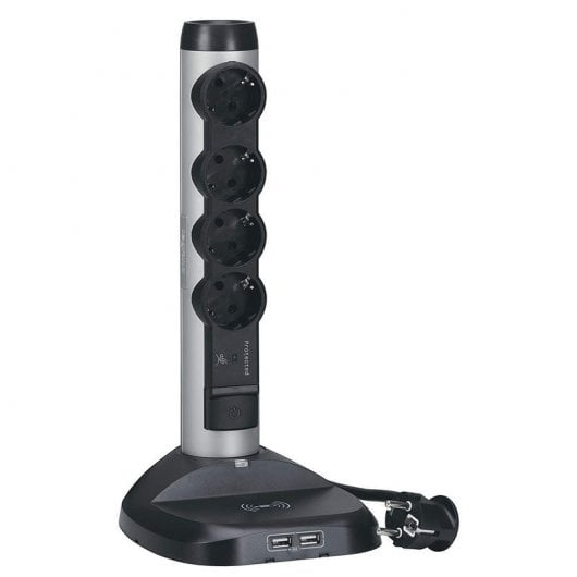 Legrand Regleta Vertical con Cargador Qi 4xSchuko 2xUSB