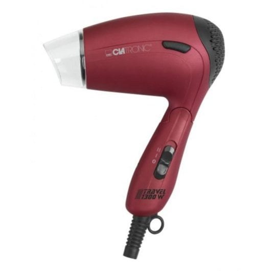 Sèche-cheveux de Voyage Pliable Clatronic HTD 3429 1300W 2 Températures 2 Vitesses avec Diffuseur Rouge