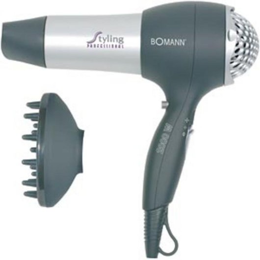Secador de Cabelo Bomann HTD 889 CB Com Difusor 2000 W 2 Velocidades Preto/Prata