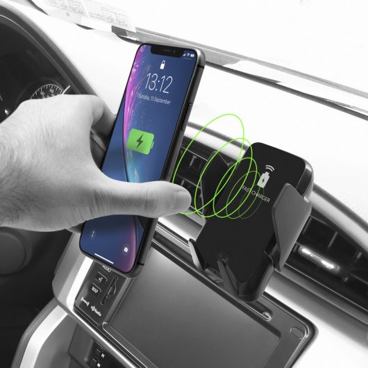 Unotec Soporte con Cargador de Inducción para Coche con Auto Apertura por Proximidad