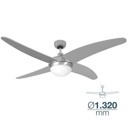 EDM 33807 Caspio Deckenventilator, Licht und Fernbedienung, 60 W, Chrom